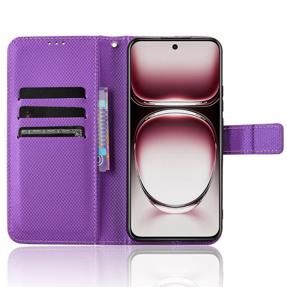 Pattintható tok a Oppo Reno 12, Wallet Smart Magnet, lila