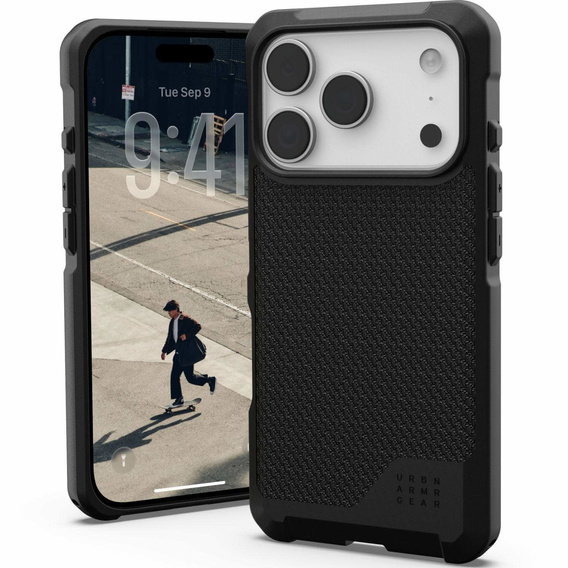 Urban Armor Gear tok iPhone 17 Pro Max, Metropolis LT MagSafe Kevlar, Kevlar fekete