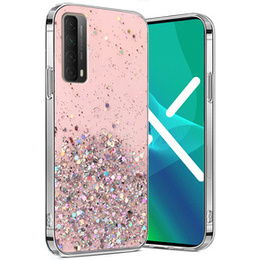 Telefontok a Huawei P Smart 2021/Y7A, Glittery, rózsaszín