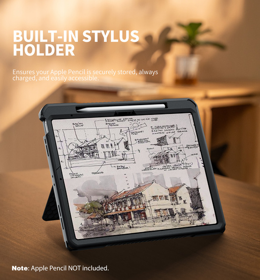 Dexnor 360° tok pánttal és tolltartóval iPad Air 13" 2025/2024 (7./6. generáció) készülékekhez