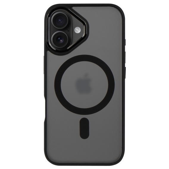 Tok iPhone 16-hoz, MagSafe, ERBORD Matt Case, átlátszó / fekete + képernyőüveg