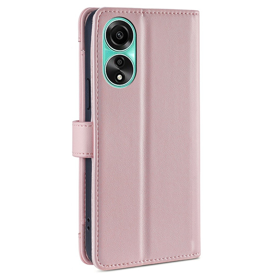 Pattintható tok a Oppo A78 4G, Wallet Zipper Pocket, rózsaszín