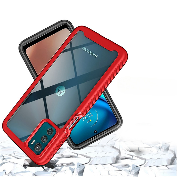 Tok Motorola Moto G42 4G készülékhez, Shockproof, fóliával, piros