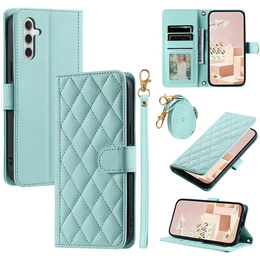 Flap tok Samsung Galaxy S25 FE, Rhombus Crossbody Leather, zöld