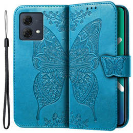 Pattintható tok a Motorola Moto G84, Butterfly, kék