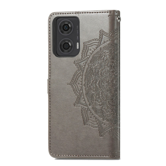 Pattintható tok a Motorola Moto E14, Mandala, szürke