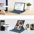 Billentyűzet tok Samsung Galaxy Tab S10 Lite / S10 FE / S9 FE, Rotary 360° Leather, sötétzöld