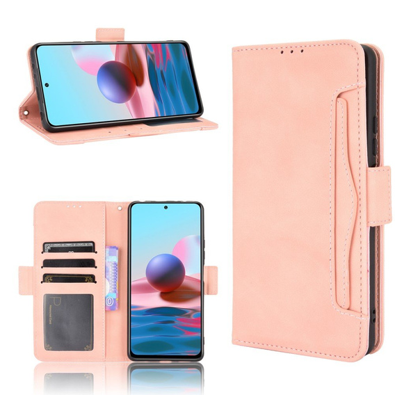 Pattintható tok a Xiaomi Redmi Note 10 Pro, Card Slot, rózsaszín