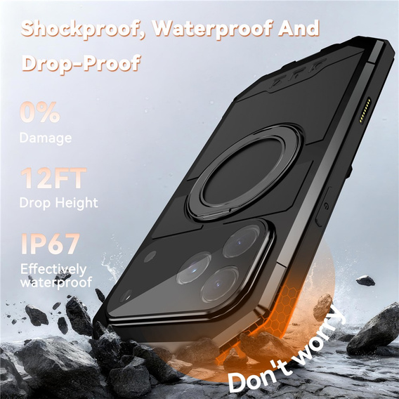 R-JUST tok MagSafe-vel és állvánnyal iPhone 17 Pro Max készülékhez