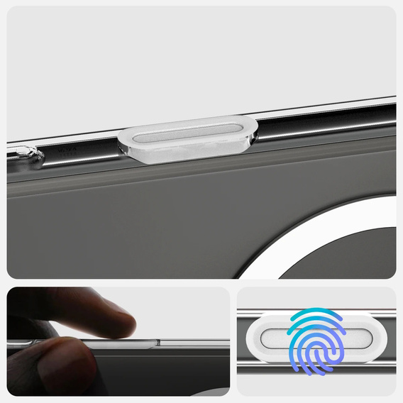ERBORD MagSafe tok iPhone 16 Pro Max-hoz, aktív gomb, átlátszó + üveg a képernyőhöz