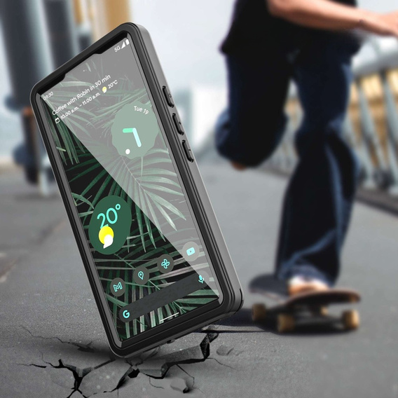 IP68 vízálló tok a Google Pixel 6a, Redpepper, fekete