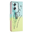 Pattintható tok a Oppo A79 5G, Wallet, feather, kék