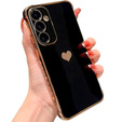tok Samsung Galaxy A55 5G, Electro heart, fekete + Full Glue Kerámiaüveg