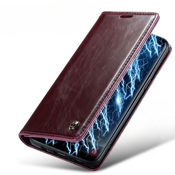 CASEME flip tok Samsung Galaxy S8, Waxy Textured, piros
