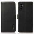 KHAZNEH RFID tok Samsung Galaxy A35 5G, Litchi textúra, fekete