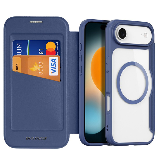 Dux Ducis tok iPhone Air, Skin X Pro, pánttal, MagSafe-hoz, tengerészkék