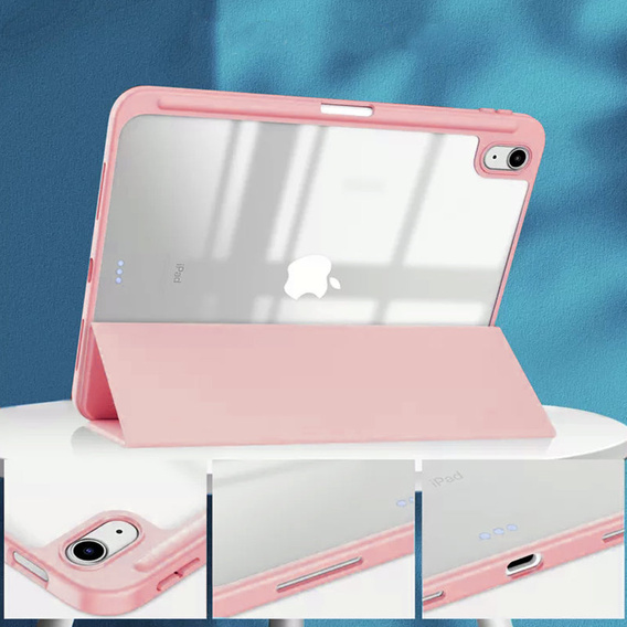 Tok iPad 10.9 2022 10 Gen, Smartcase Hybrid, tolltartó résszel, rózsaszín