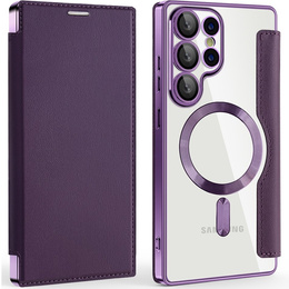 Pattintható tok a Samsung Galaxy S25 Ultra, RFID Wallet MagSafe CamShield, lila