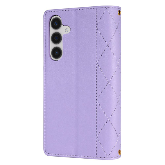 Flap tok Samsung Galaxy A56 5G, Rhombus Crossbody Leather, lila
