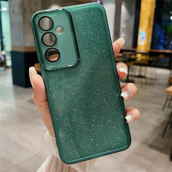 Telefontok a Samsung Galaxy M55 5G, Glittery Powder, zöld