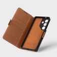 Bőr tok Samsung Galaxy S24-hoz, ERBORD LeatherWallet, barna