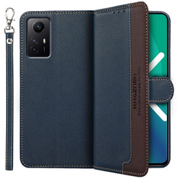 Pattintható tok a Xiaomi Redmi Note 12S 4G, KHAZNEH RFID, kék / barna