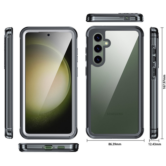 Tok Samsung Galaxy S23 FE készülékhez, Shockproof, fóliával, fekete