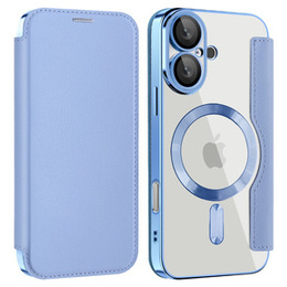 Pattintható tok a iPhone 16, RFID Wallet MagSafe CamShield, kék