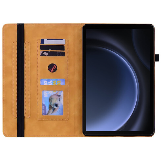 Tok Samsung Galaxy Tab S10 Lite / S10 FE / S9 FE, Wallet Pen Slot, sárga