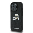 Karl Lagerfeld kemény tok Monogram Karl & Choupette fejcsapos tok iPhone 16 Pro-hoz