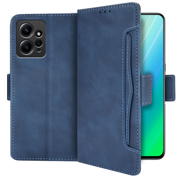 Pattintható tok a Xiaomi Redmi Note 12 4G, Card Slot, sötétkék