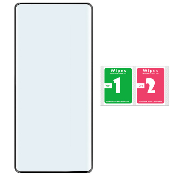 3D edzett üveg Motorola Edge 40 Pro készülékhez, fekete