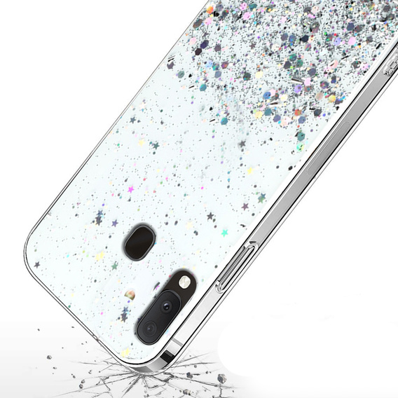 Telefontok a Samsung Galaxy A20E, Glittery, átlátszó