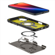 Spigen tok iPhone 16 készülékhez, Tough Armor Mag Mag MagSafe, szürke + 9H edzett üveg