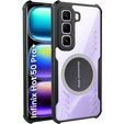 Tok Infinix Hot 50 Pro+ 4G, mágneses lemezzel, átlátszó / fekete