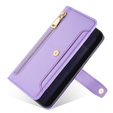 Pattintható tok a Samsung Galaxy S23, Wallet Zipper Pocket, lila