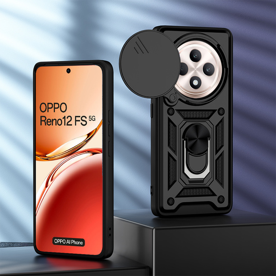 Telefontok a Oppo Reno 12FS / Oppo Reno 12F, CamShield Slide, fekete