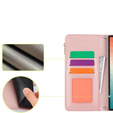 Pattintható tok a Samsung Galaxy S24 Ultra, Wallet Zipper Pocket RFID, vállpánttal, fekete