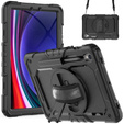 Páncélozott tok Samsung Galaxy Tab S10 Lite / S10 FE / S9 FE iPad Pro 12.9 1, védő 360, hely a tollnak, fekete