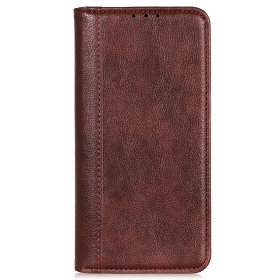 Telefontok a Samsung Galaxy S24, Wallet Litchi Leather, barna