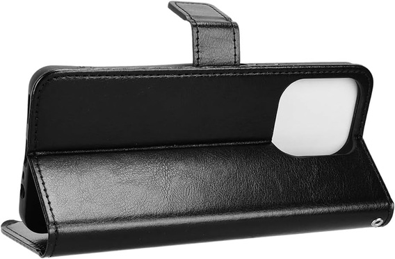 Pattintható tok a Realme Note 70T 4G, Crazy Horse Wallet, fekete