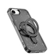 Az iPhone 16e tok, Glittery Magnetic Kickstand, fekete