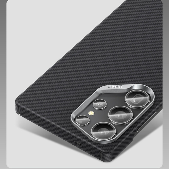 BENKS Kevlar tok Samsung Galaxy S25, MagSafe, Carbon Fiber, fekete