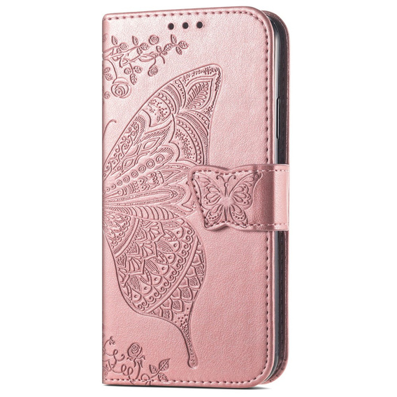 Pattintható tok a Samsung Galaxy S25 FE, Butterfly, rózsaszín rose gold