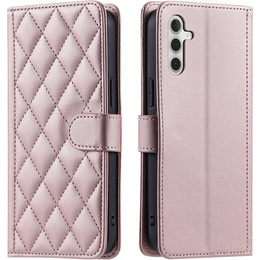 Flap tok Samsung Galaxy A16, Rhombus Crossbody Leather, rózsaszín rose gold