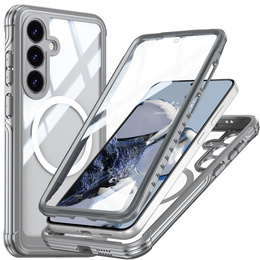 Tok Samsung Galaxy S25 FE-hoz, Shockproof, üveggel, MagSafe-hoz, szürke