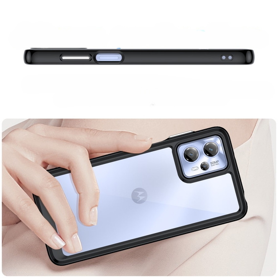 Telefontok a Motorola Moto G13 / G23, Fusion Hybrid, átlátszó / fekete