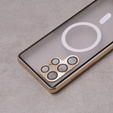 Magnetic Dual Glass MagSafe tok Samsung Galaxy S23 Ultra, arany