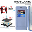 RFID pénztárca MagSafe flip tok kameravédelemmel Samsung Galaxy S26 Plus készülékhez, kék