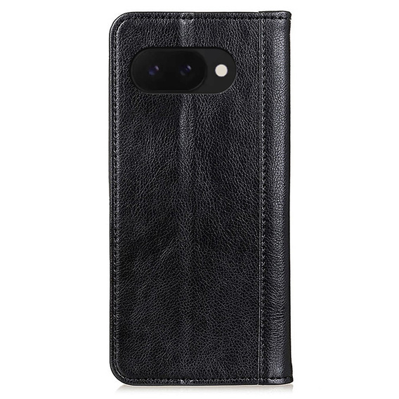Pattintható tok Google Pixel 9A, Split Leather, fekete